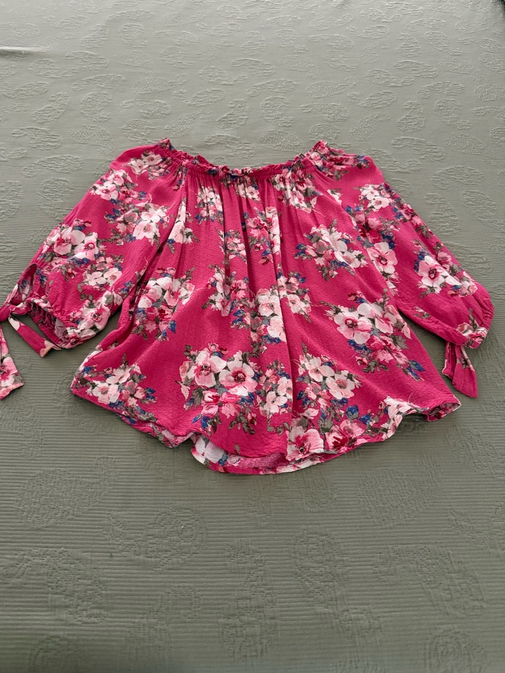 Westport Bright Pink Floral Off-Shoulder Tunic